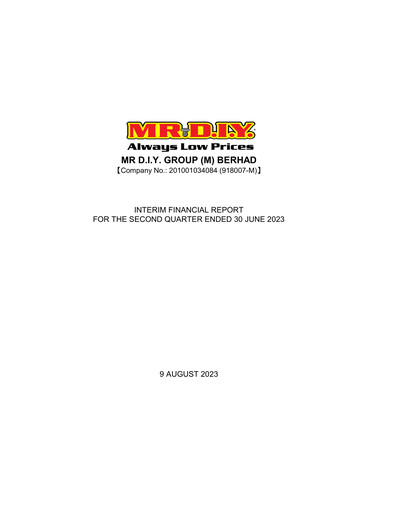Thumbnail Mr D.I.Y. Group Quarterly Report 2023-q2