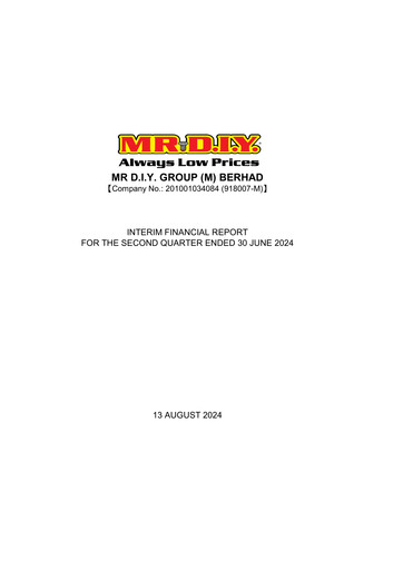 Thumbnail Mr D.I.Y. Group Quarterly Report 2024-q2