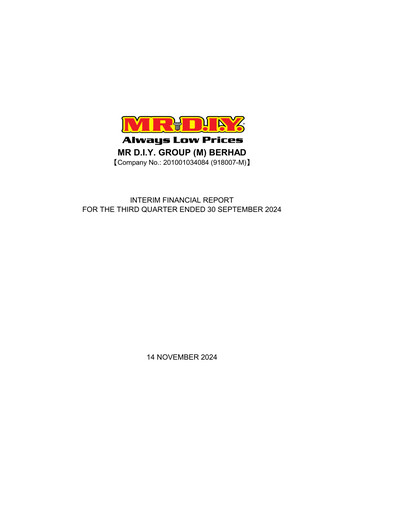 Thumbnail Mr D.I.Y. Group Quarterly Report 2024-q3
