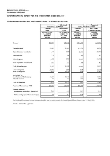 Thumbnail QL Resources Quarterly Report 2007-q4