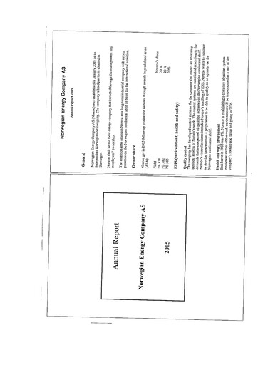 Miniature BlueNord ASA Rapport annuel 2005