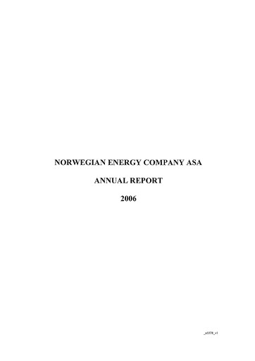 Miniature BlueNord ASA Rapport annuel 2006