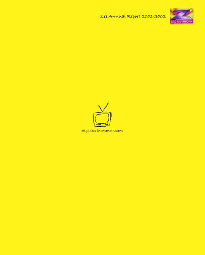 Thumbnail Zee Entertainment Annual Report 2001-2002