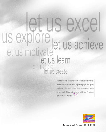 Thumbnail Zee Entertainment Annual Report 2002-2003