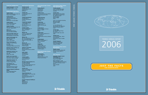 Thumbnail Trimble Annual Report 2006