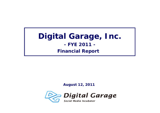 Vorschaubild Digital Garage Finanzbericht 2011