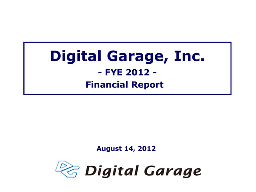 Vorschaubild Digital Garage Finanzbericht 2012