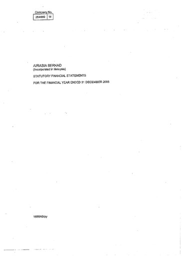 Vorschaubild Capital A (Air Asia) Finanzmitteilung 2008