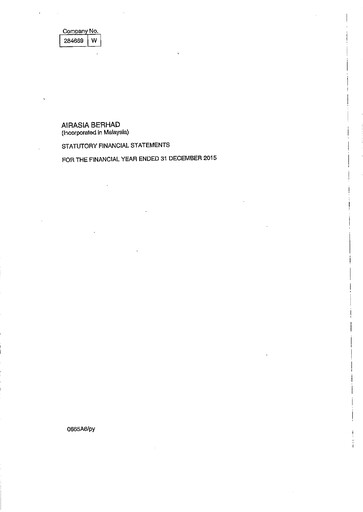 Vorschaubild Capital A (Air Asia) Finanzmitteilung 2015