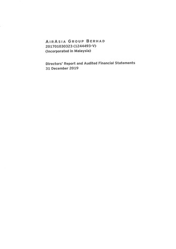 Vorschaubild Capital A (Air Asia) Finanzmitteilung 2019