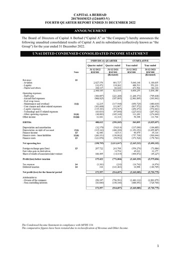 Thumbnail Capital A (Air Asia) Quarterly Report 2022-q4