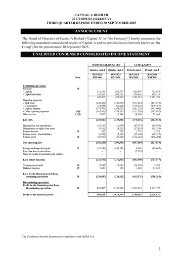 Thumbnail Capital A (Air Asia) Quarterly Report 2025-q3