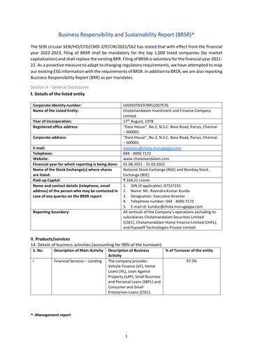 Thumbnail Cholamandalam Investment and Finance ESG Report 2021-2022