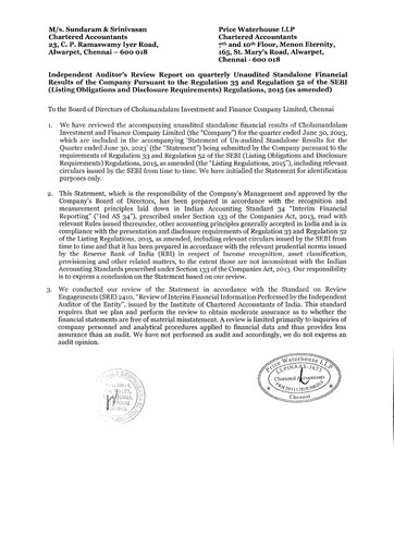 Thumbnail Cholamandalam Investment and Finance Quarterly Report 2023-q1