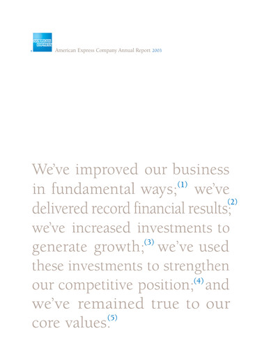 Thumbnail American Express Annual Report 2003