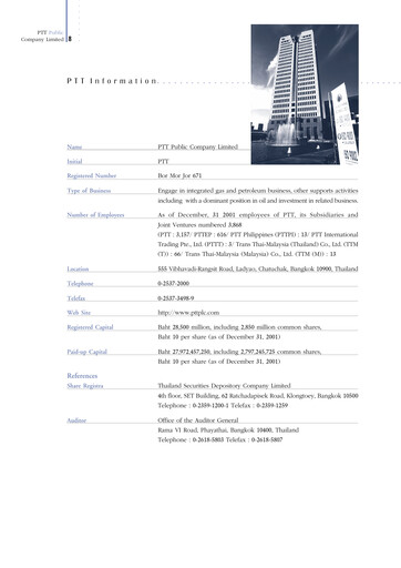 Thumbnail PTT PCL Annual Report 2001