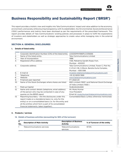 Thumbnail Tata Communications ESG Report 2022-2023
