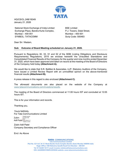 Thumbnail Tata Communications Quarterly Report 2025-q3