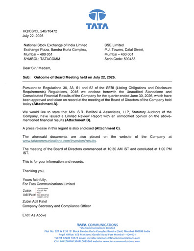 Thumbnail Tata Communications Quarterly Report 2026-q1