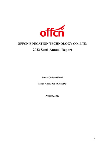 Miniature Offcn Education
 Rapport semestriel 2022-h1