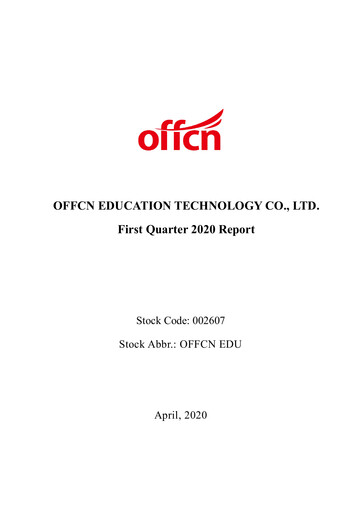 Miniature Offcn Education
 Rapport trimestriel 2020-q1