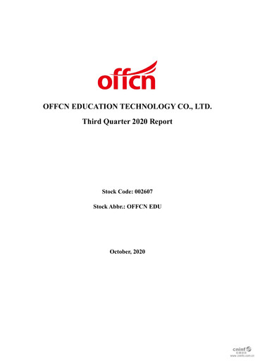 Miniature Offcn Education
 Rapport trimestriel 2020-q3