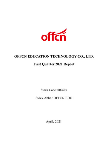 Miniature Offcn Education
 Rapport trimestriel 2021-q1