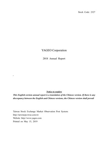 Thumbnail Yageo Annual Report 2018