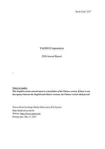 Thumbnail Yageo Annual Report 2020