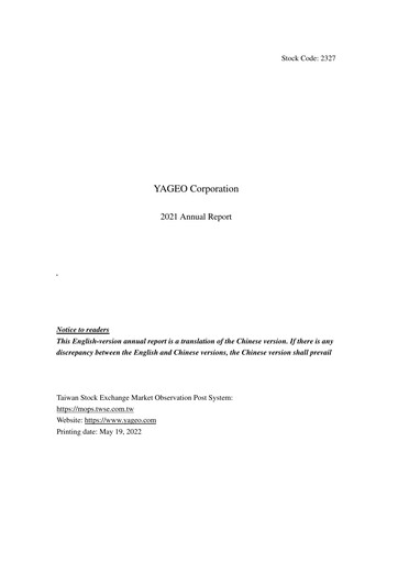 Thumbnail Yageo Annual Report 2021