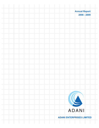 Thumbnail Adani Enterprises Annual Report 2008-2009