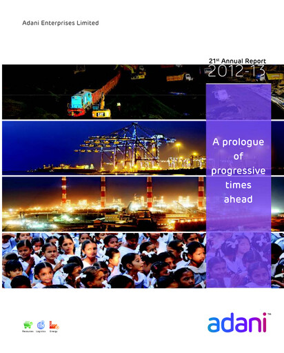 Thumbnail Adani Enterprises Annual Report 2012-2013