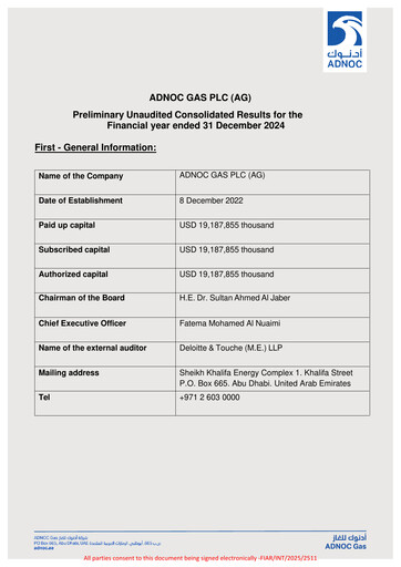 Thumbnail ADNOC Gas Financial Report 2024