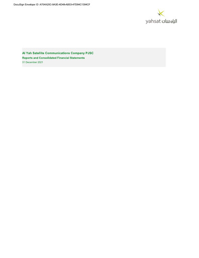Thumbnail Al Yah Satellite Communications Company Financial Statement 2021