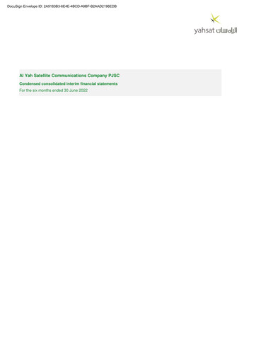 Thumbnail Al Yah Satellite Communications Company Half-year Report 2022-h1