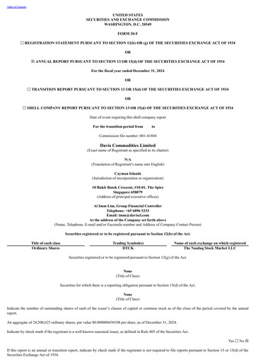 Thumbnail Davis Commodities Annual Report 2024