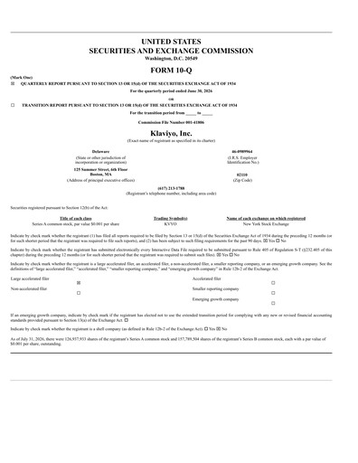 Miniature Klaviyo Rapport trimestriel 2026-q2