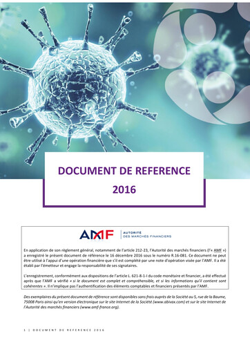 Thumbnail Abivax Universal Registration Document 2016