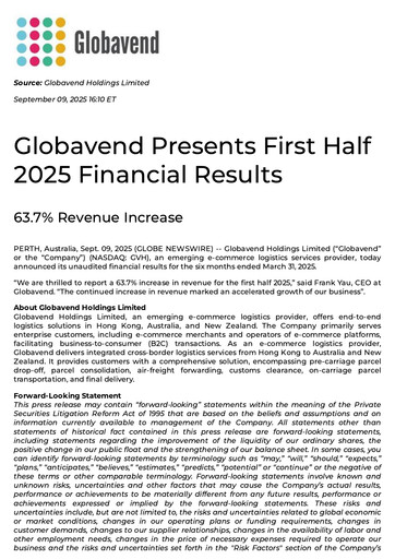 Thumbnail Globavend Half-year Report 2025-h1