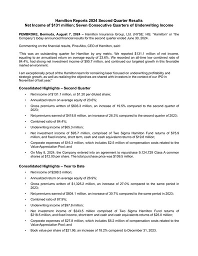 Vorschaubild Hamilton Insurance Group Quartalsbericht 2024-q2