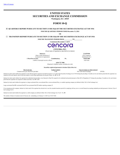 Thumbnail Cencora Quarterly Report 2025-q1