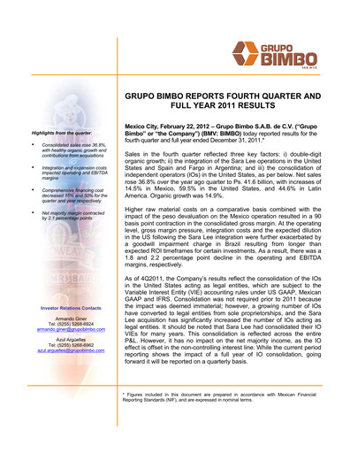 Thumbnail Grupo Bimbo
 Financial Statement fy2011