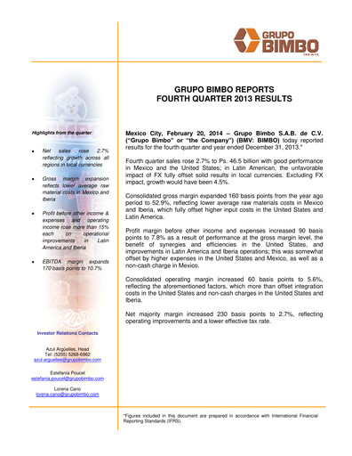 Thumbnail Grupo Bimbo
 Financial Statement fy2013