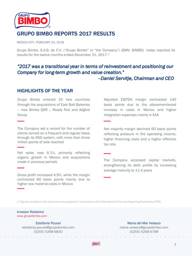 Thumbnail Grupo Bimbo
 Financial Statement fy2017