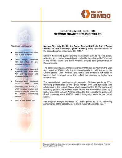 Thumbnail Grupo Bimbo
 Quarterly Report 2013-q2