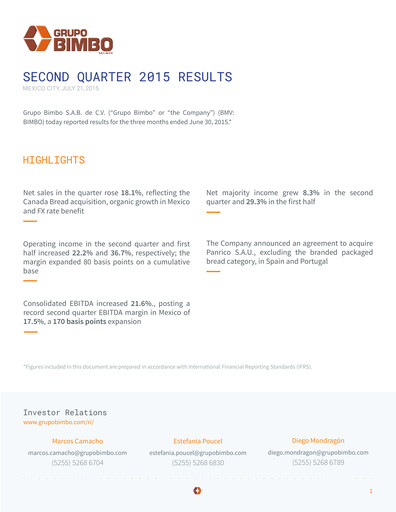 Thumbnail Grupo Bimbo
 Quarterly Report 2015-q2