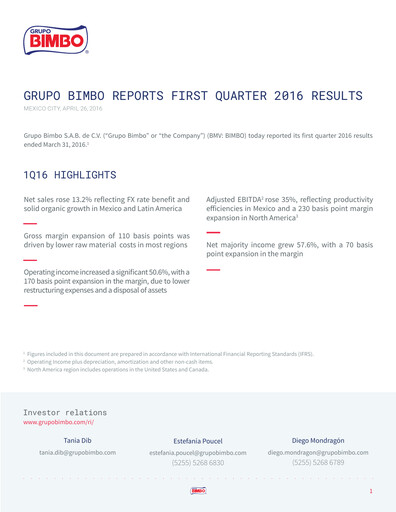 Thumbnail Grupo Bimbo
 Quarterly Report 2016-q1