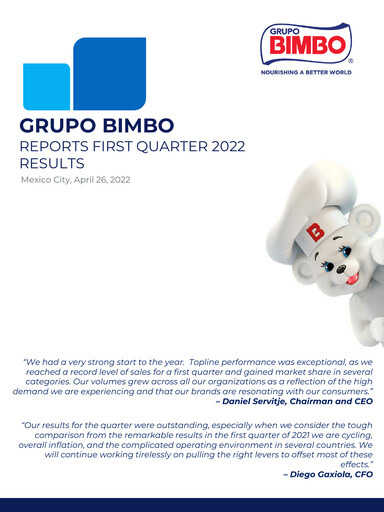 Thumbnail Grupo Bimbo
 Quarterly Report 2022-q1