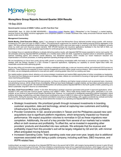 Vorschaubild MoneyHero Quartalsbericht 2024-q2