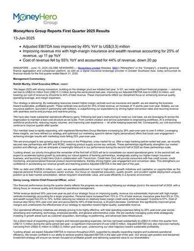 Vorschaubild MoneyHero Quartalsbericht 2025-q1